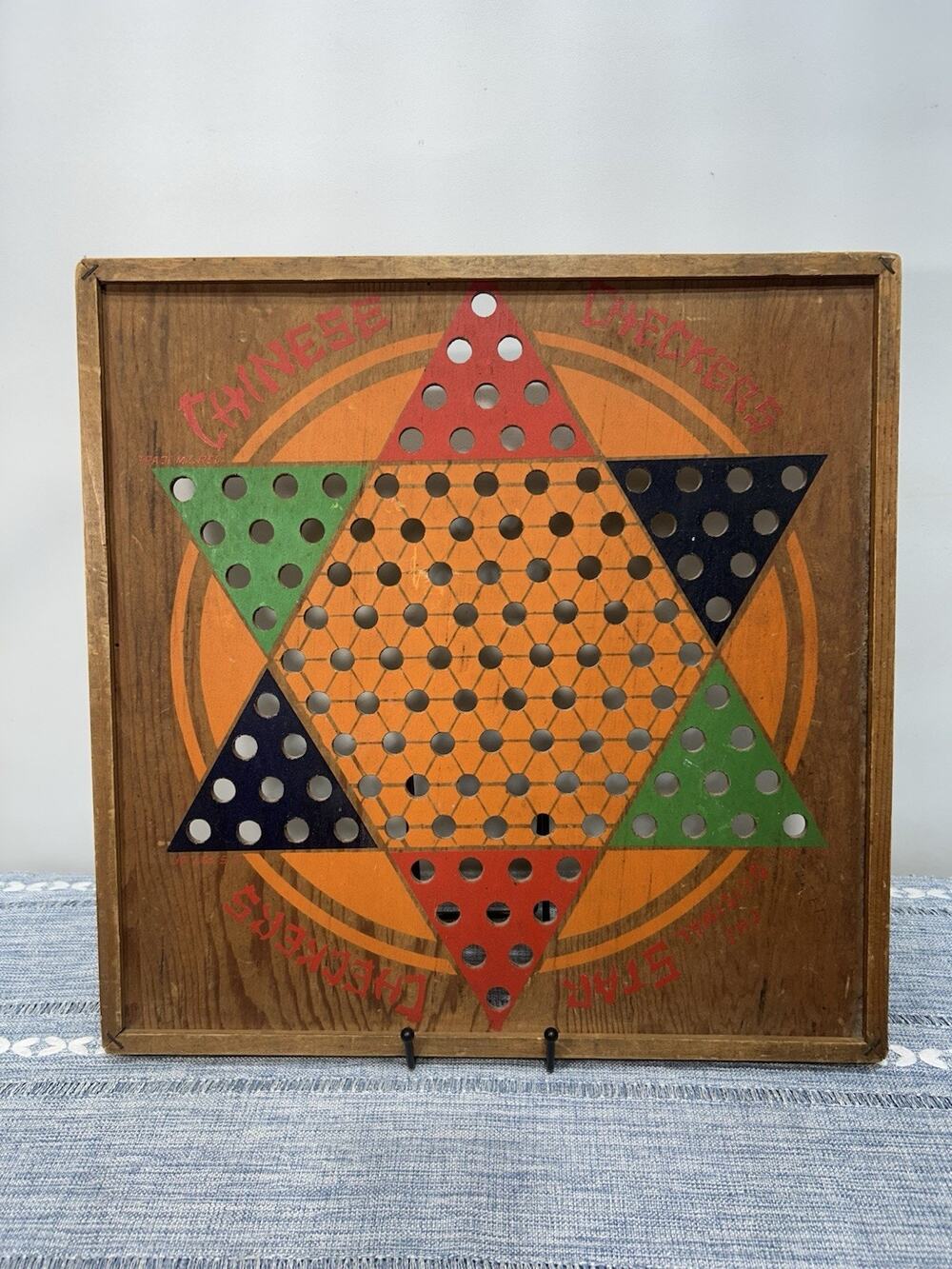 Vintage 1938 Star Checkers Chinese Checkers Board L.G. Ballard Topeka KS